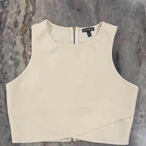 Express Ivory Sleeveless Cropped Shell Top